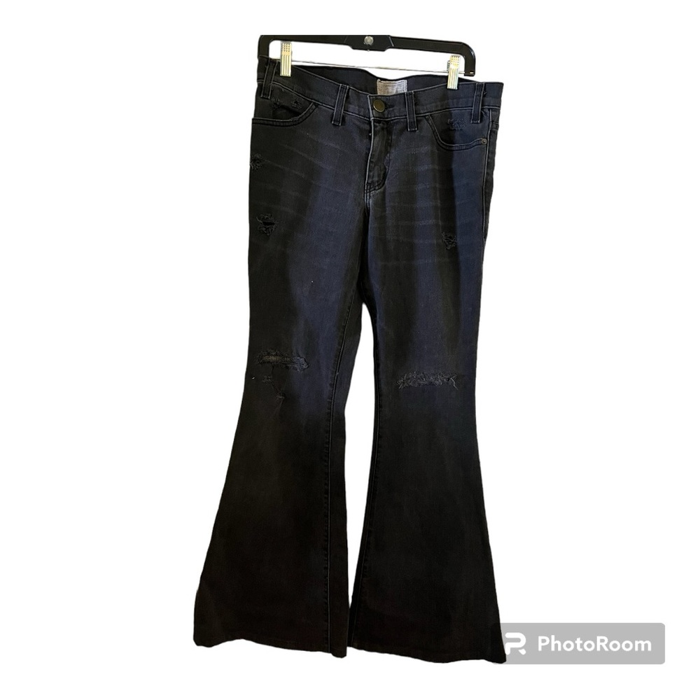 Current/Elliott black size 31 distressed flared jeans